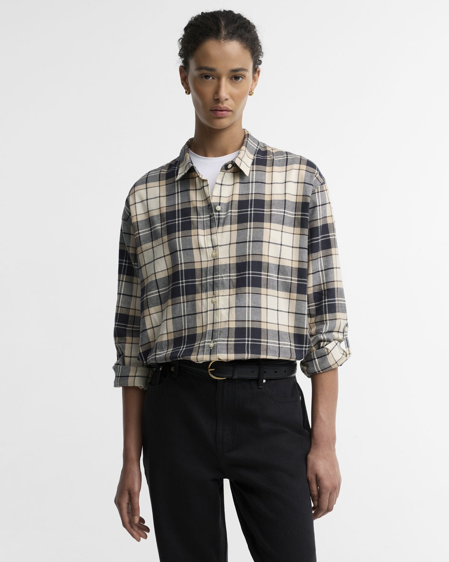 Elishaw Relaxed Long-Sleeved Shirt - Lt Birchwood Tartan