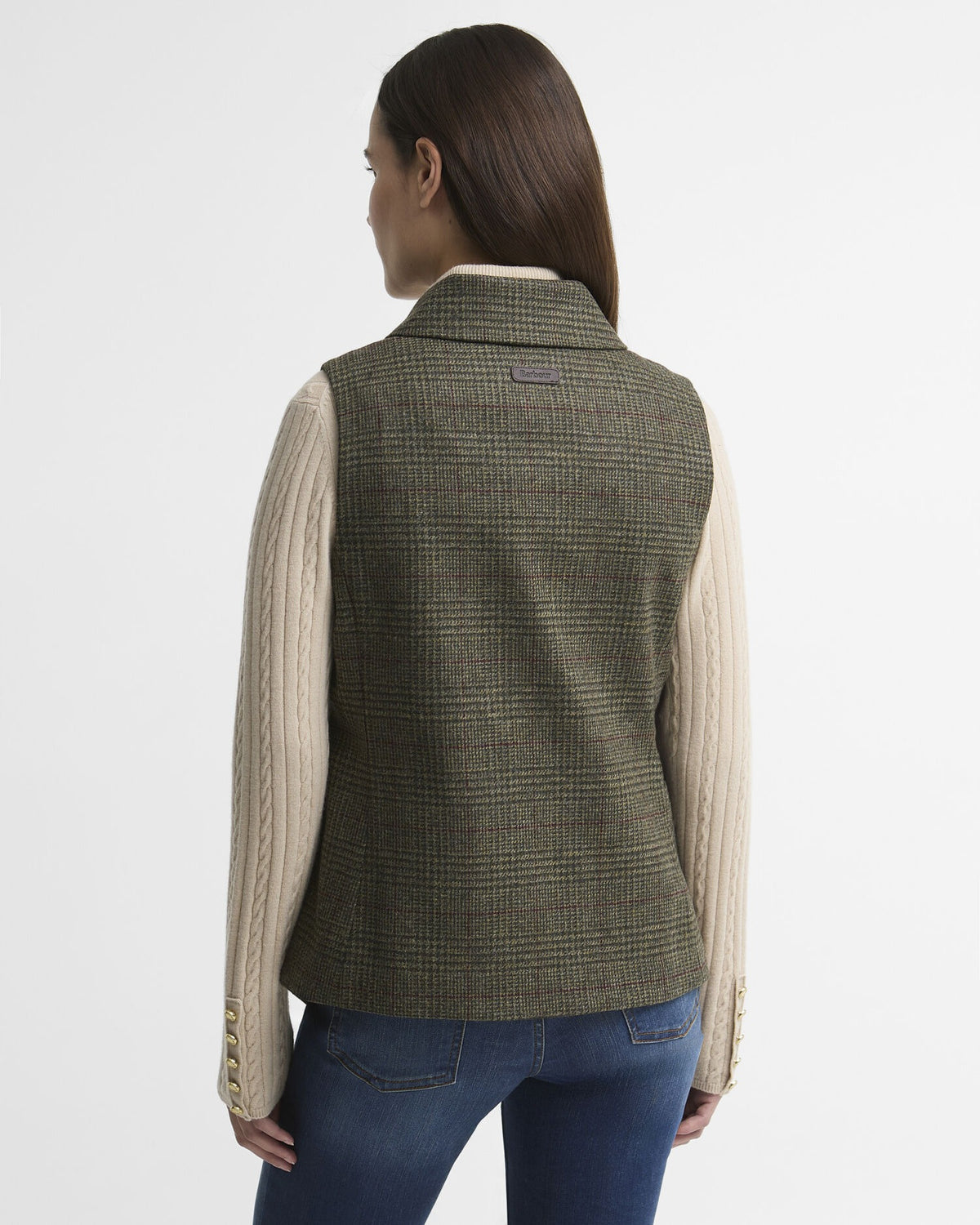 Joyce Wool Gilet - Olive Price Of Wales Check
