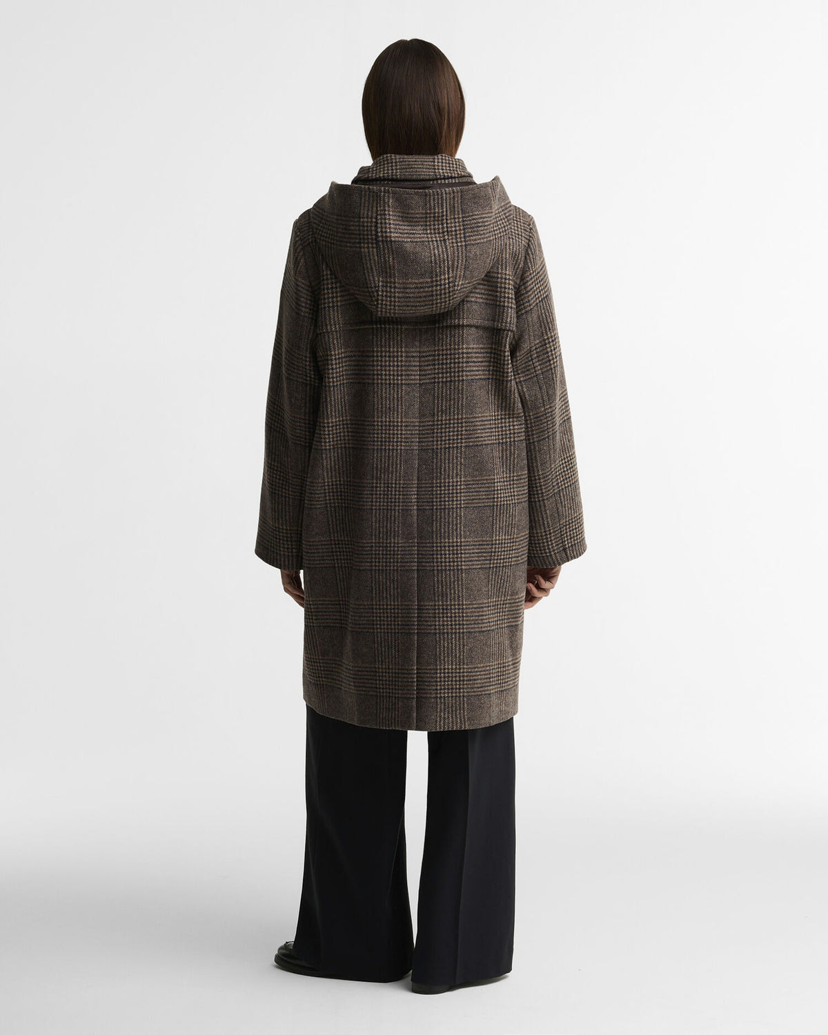 Melody Check Wool Duffle Coat - Prince Of Wales/Ganache