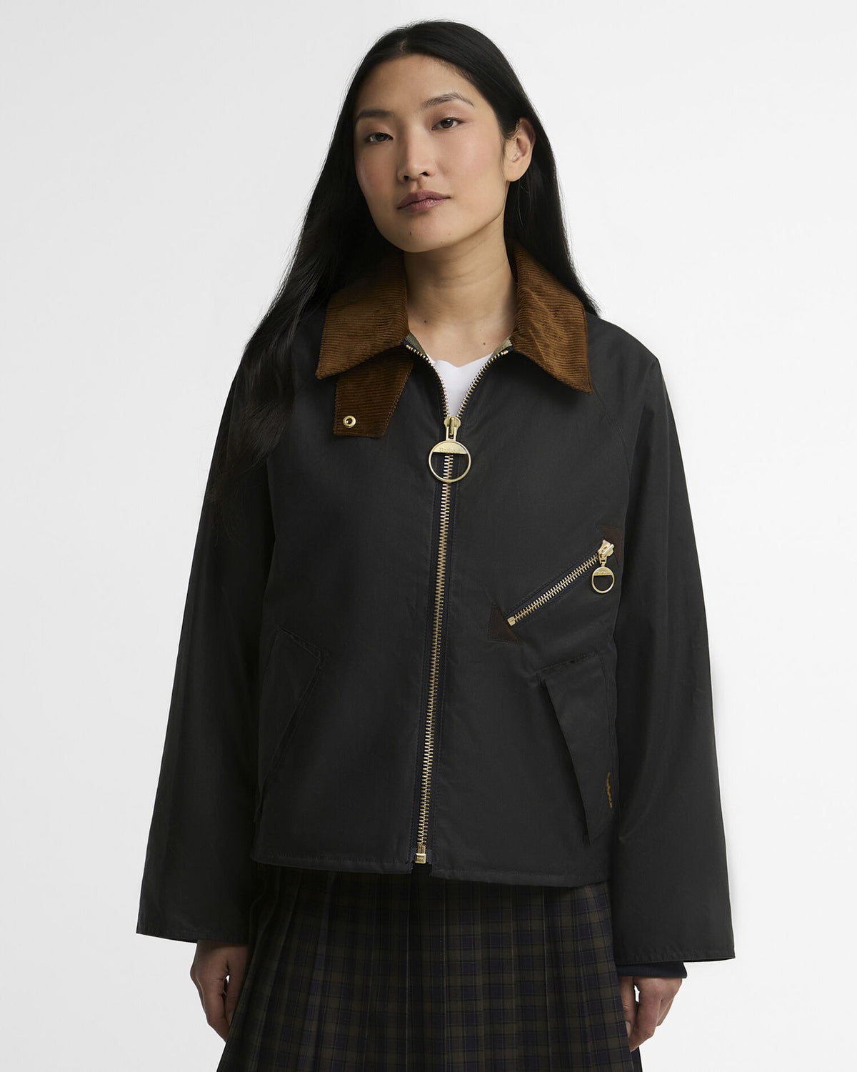 Arlene Waxed Jacket - Navy/Ancient