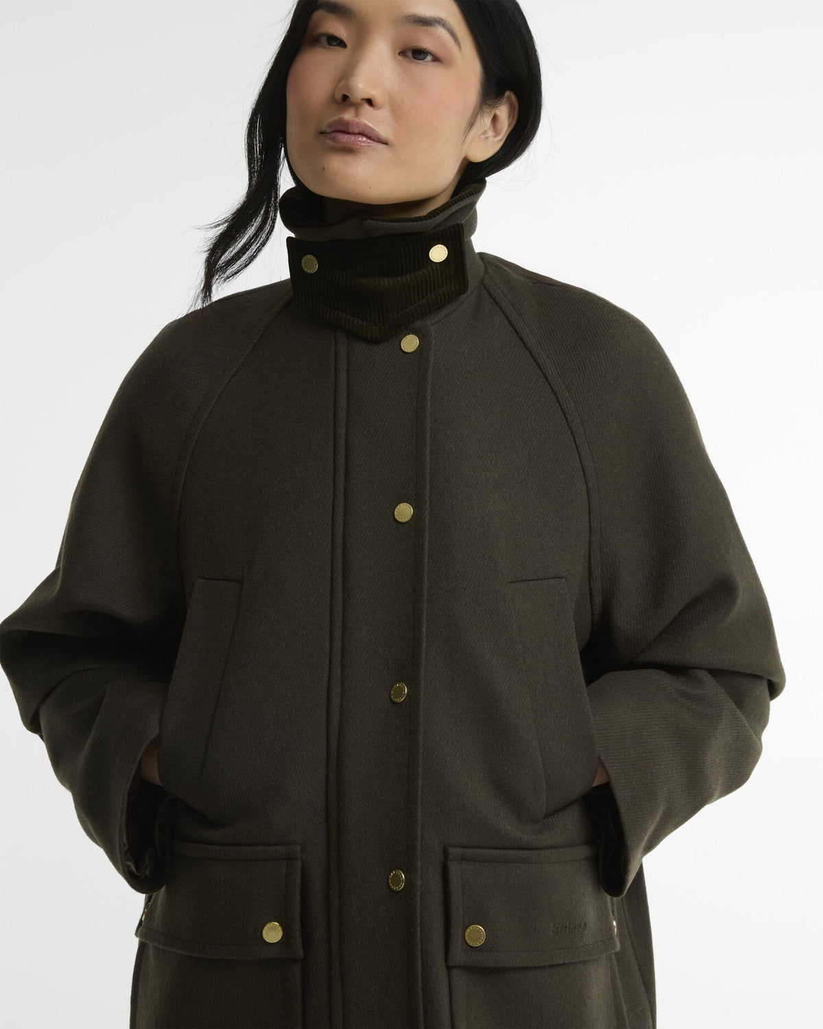 Women's Bedale Wool Coat - Olive / Shadow Classic