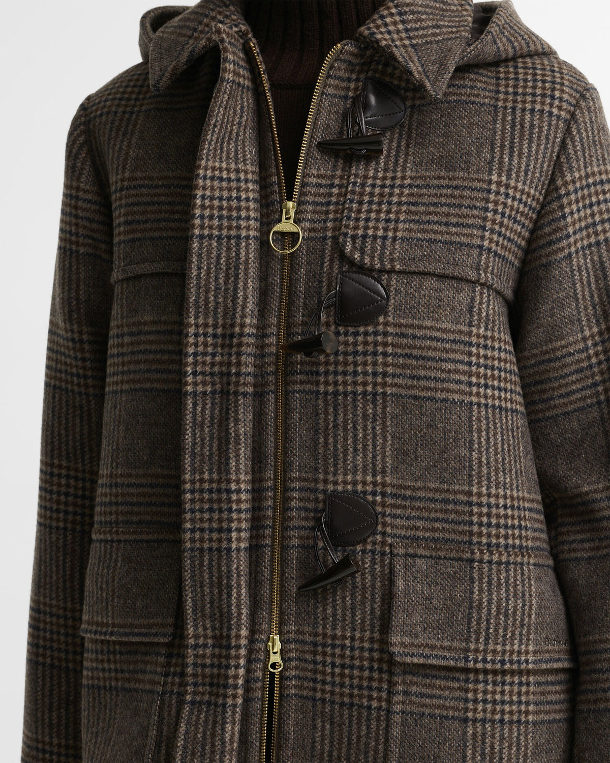 Melody Check Wool Duffle Coat - Prince Of Wales/Ganache