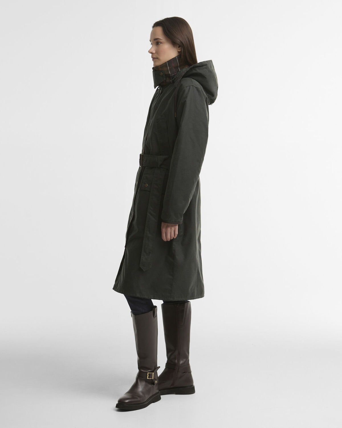 Antoinette Waxed Trench Coat - Sage/Classic