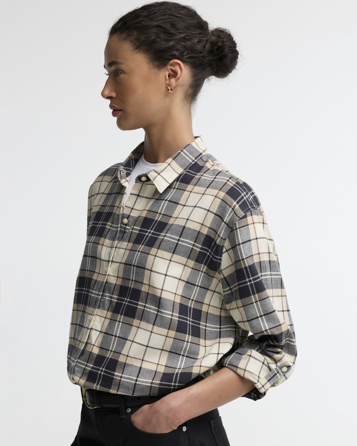 Elishaw Relaxed Long-Sleeved Shirt - Lt Birchwood Tartan