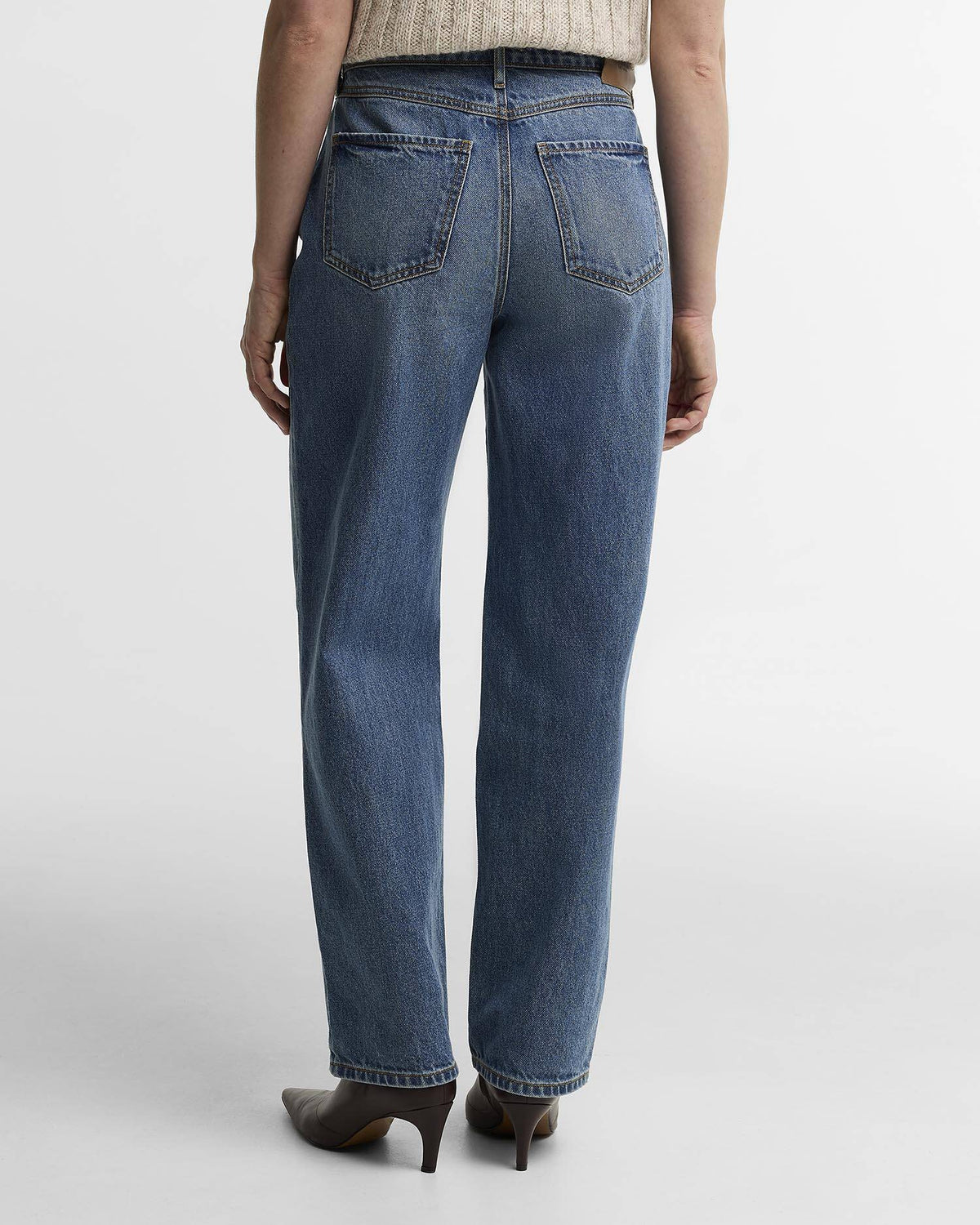 Adalyn High-Rise Straight Jeans - Mid Blue