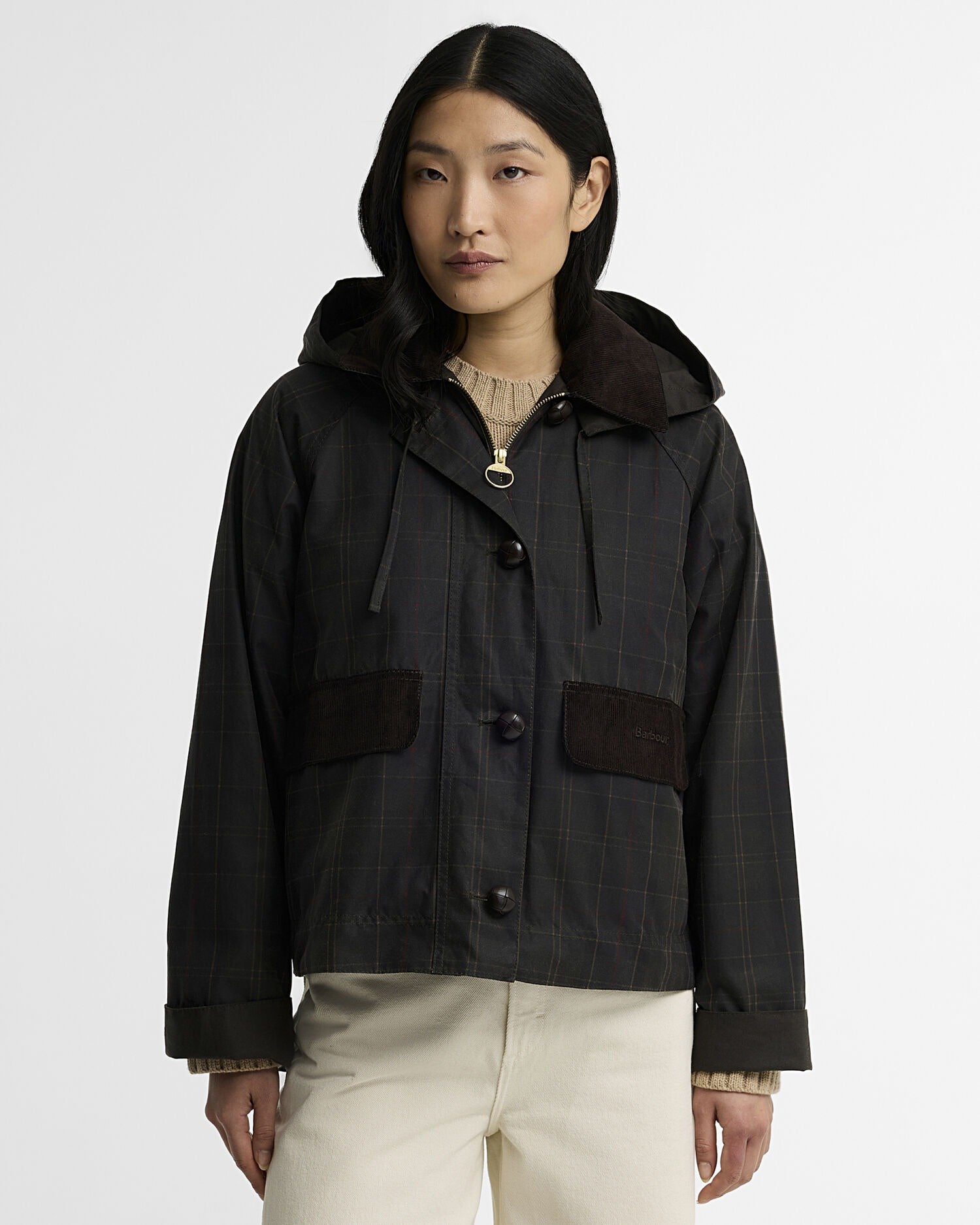 Adina Checked Waxed Jacket - Classic Tartan