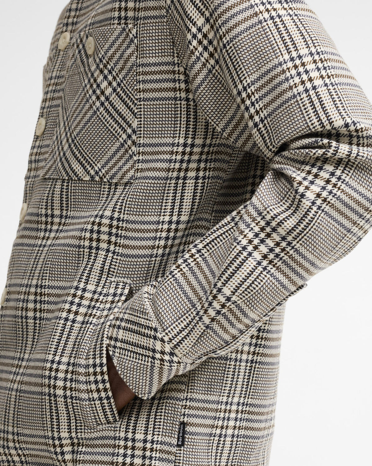 Alderney Houndstooth Overshirt - Whisper White