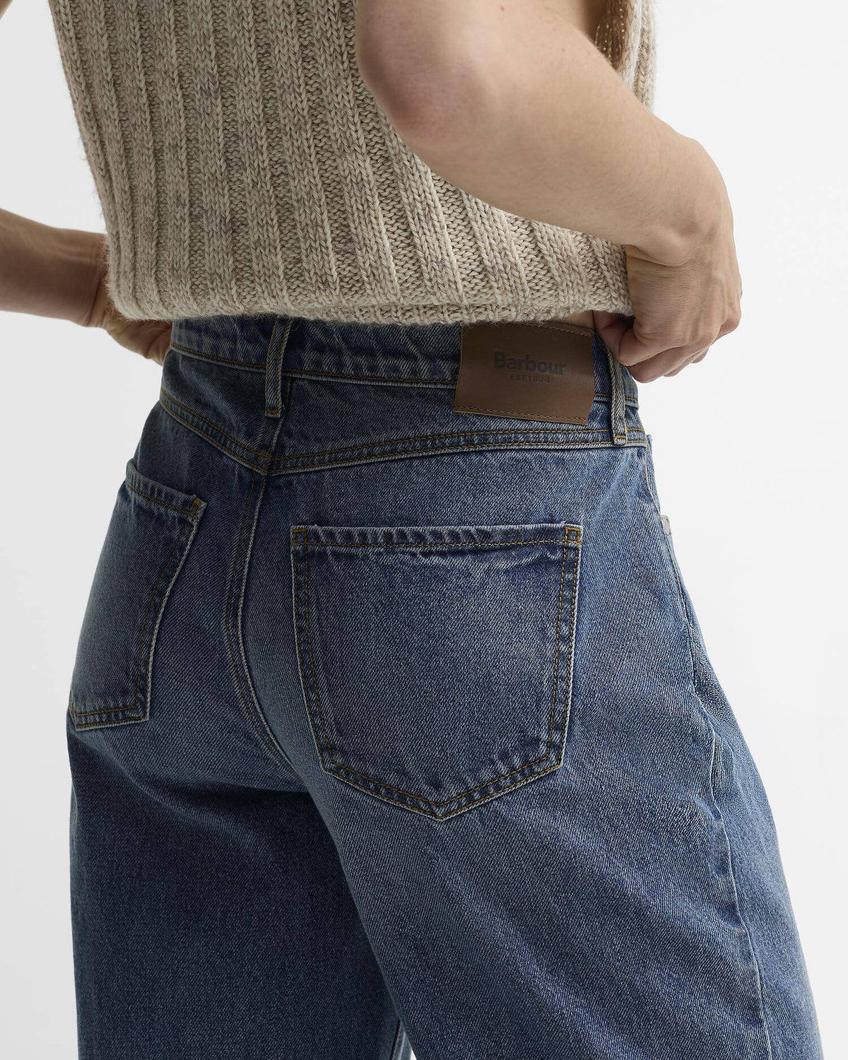 Adalyn High-Rise Straight Jeans - Mid Blue