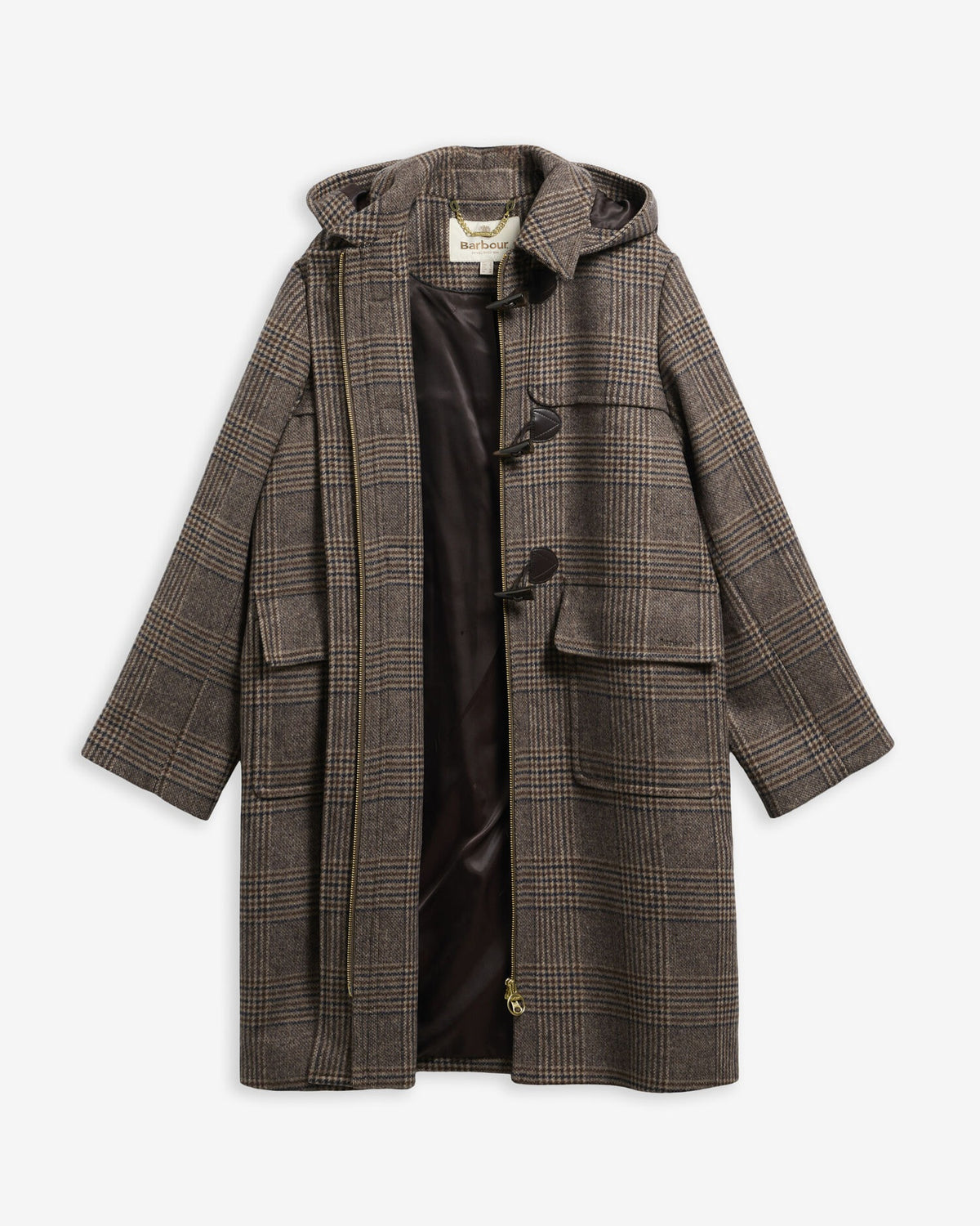 Melody Check Wool Duffle Coat - Prince Of Wales/Ganache