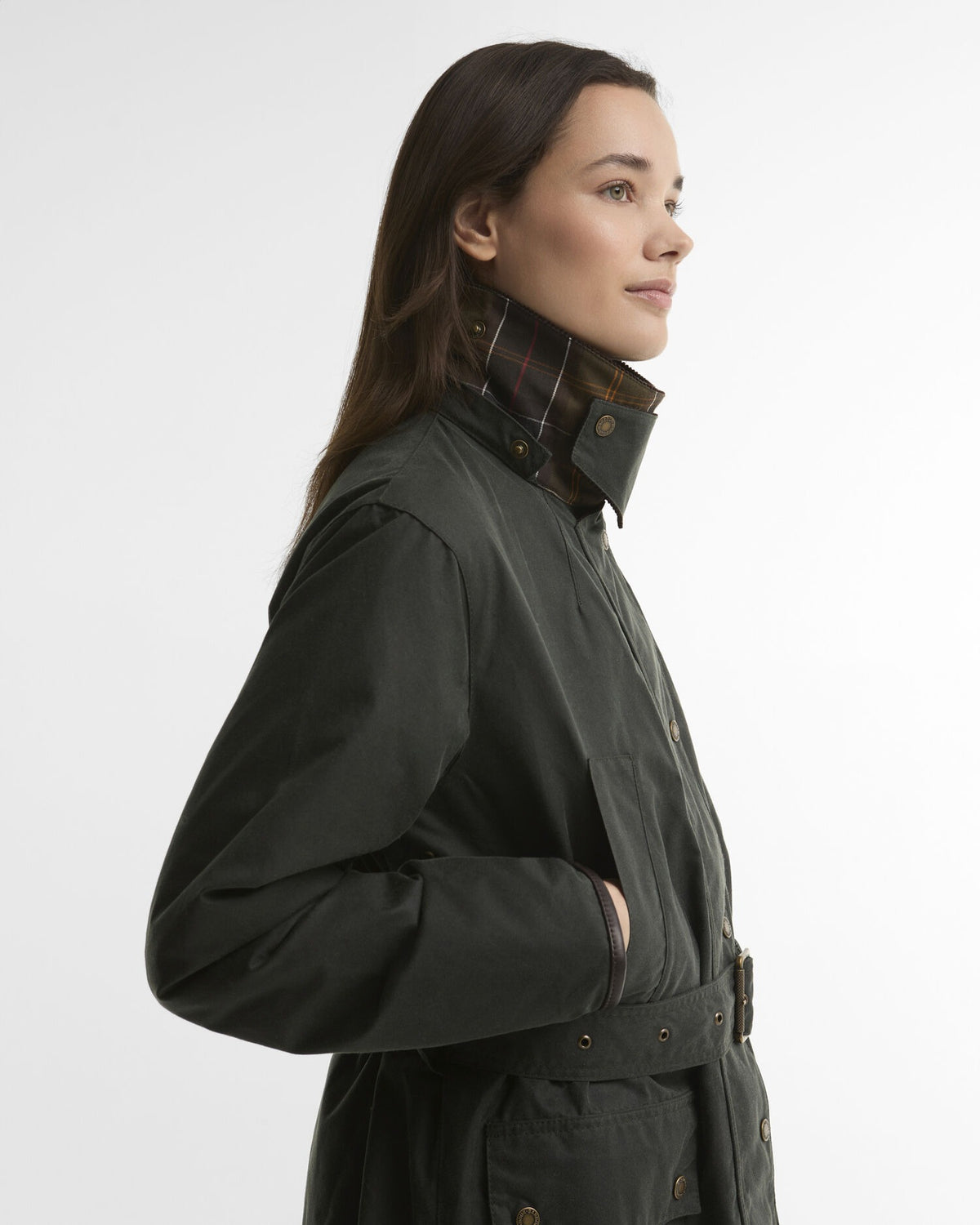 Antoinette Waxed Trench Coat - Sage/Classic