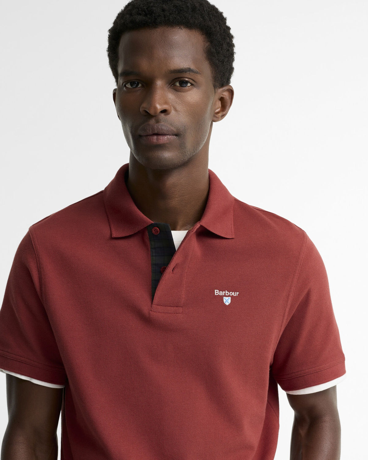 Tartan Pique Polo Shirt - Russet