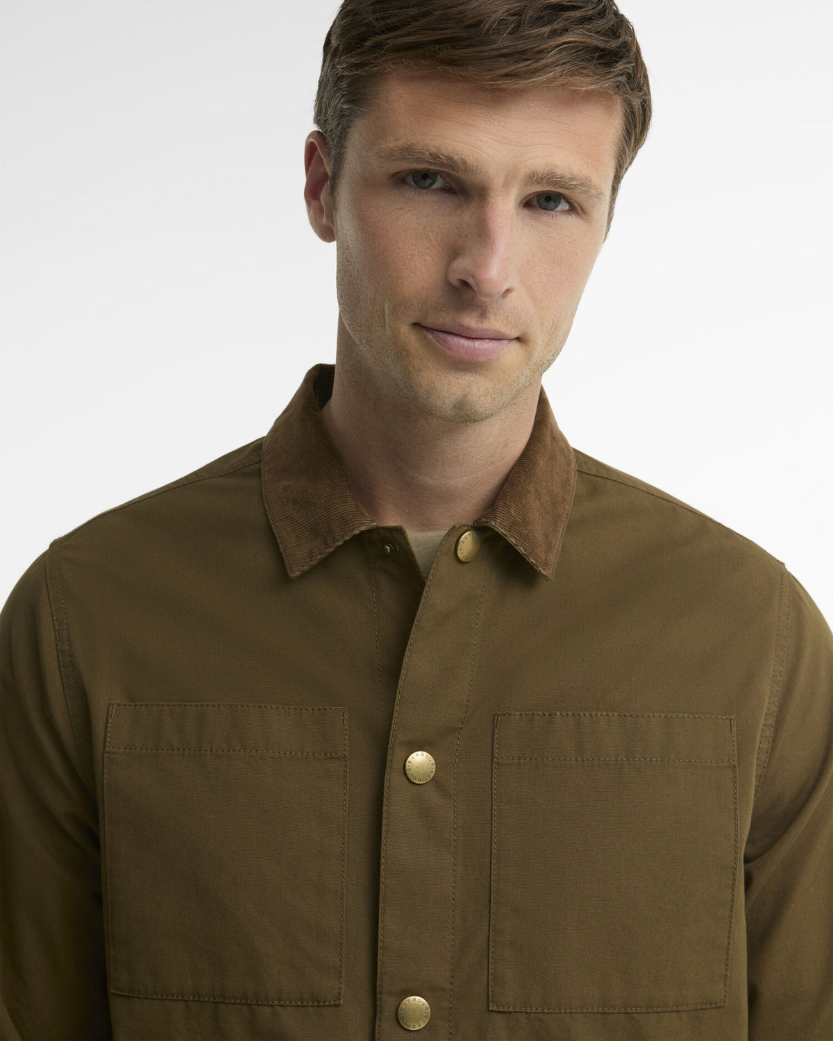 Cord Collar Twill Overshirt - Beech