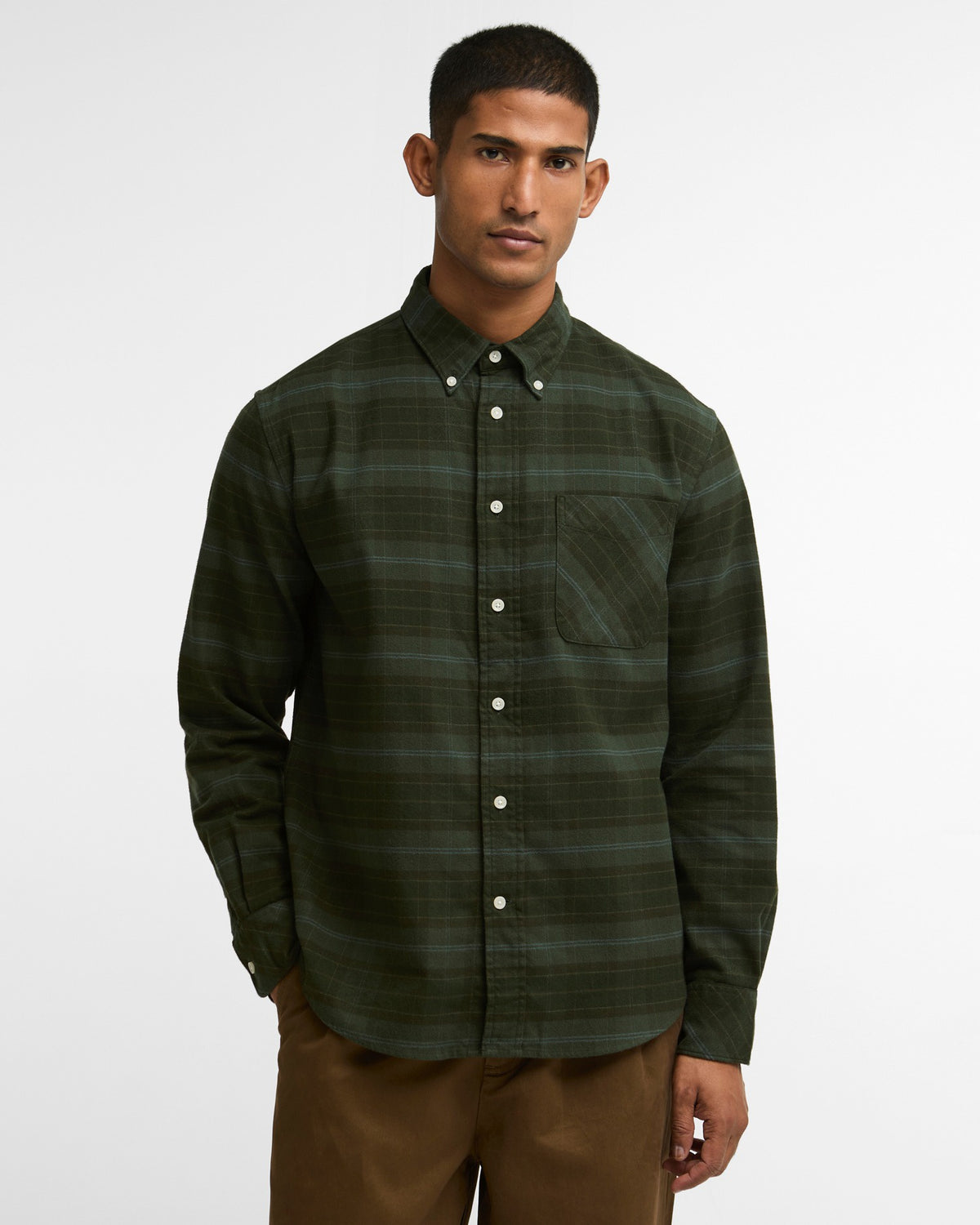 Mineral Tartan Authentic-Fit Long-Sleeved Shirt - Pine Glen