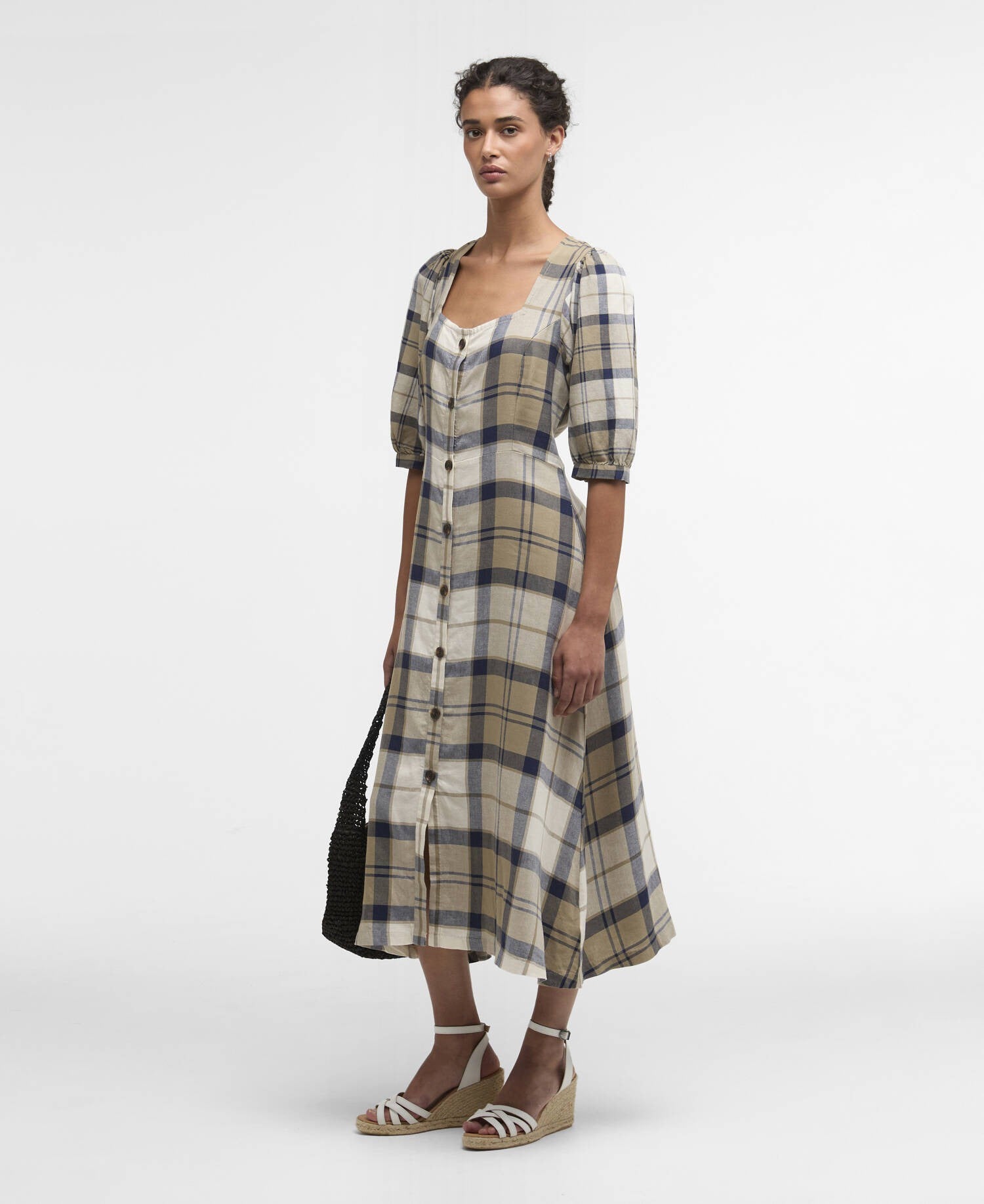 Ballina Midi Dress - Dress Navy Tartan