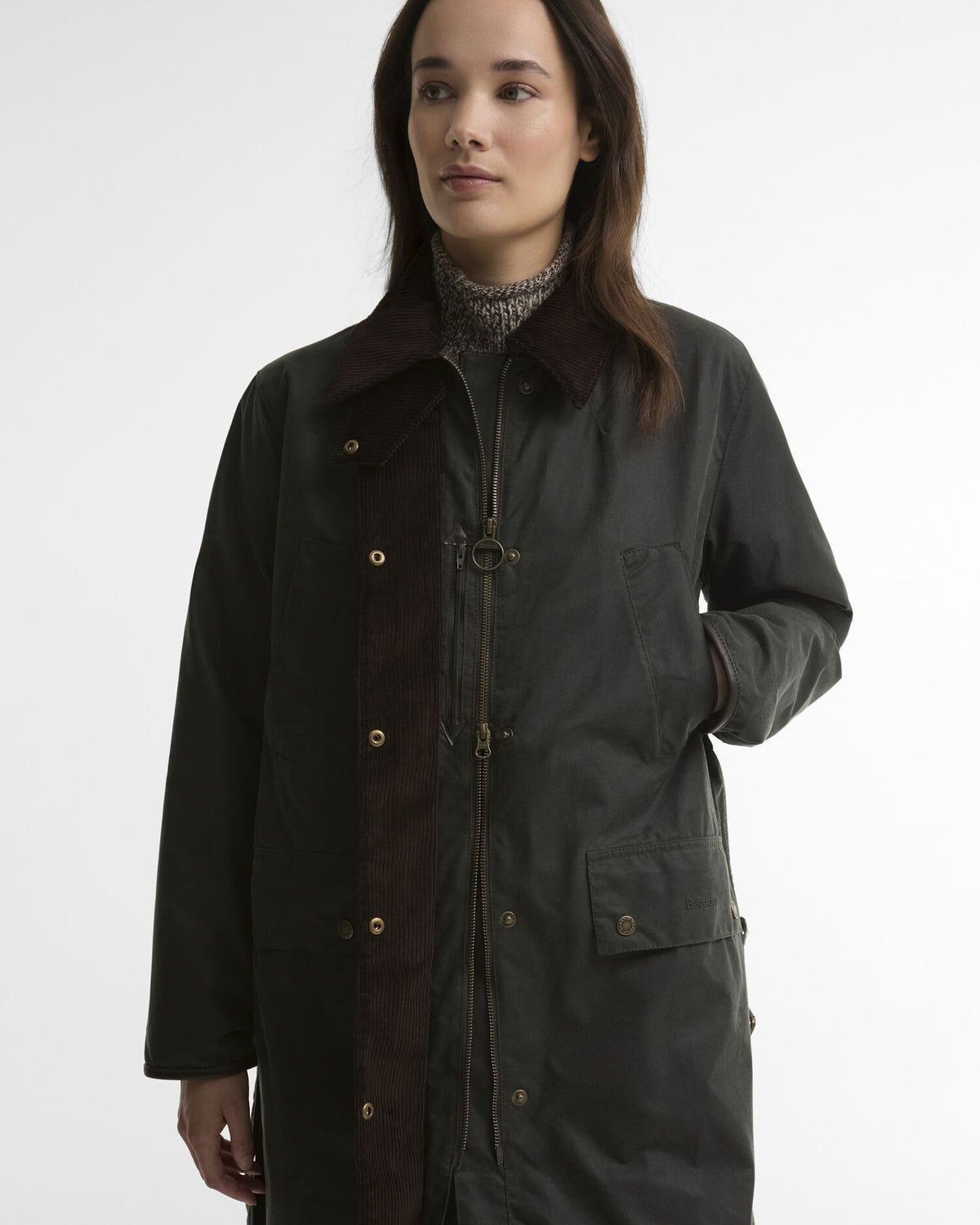 Antoinette Waxed Trench Coat - Sage/Classic