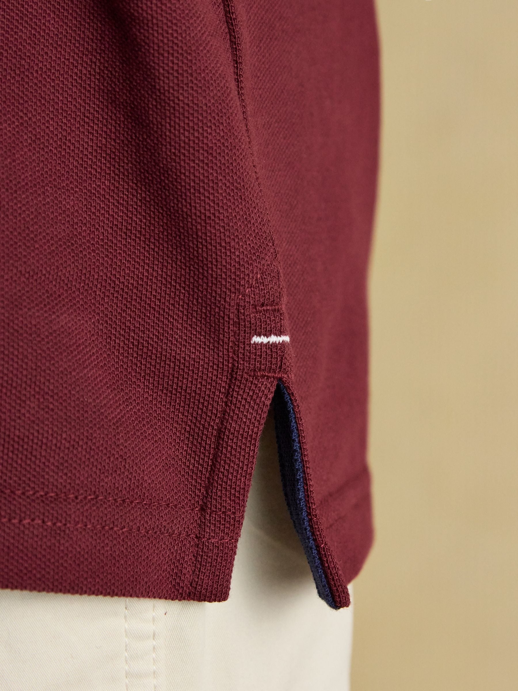 Woody Burgundy Cotton Pique Polo Shirt