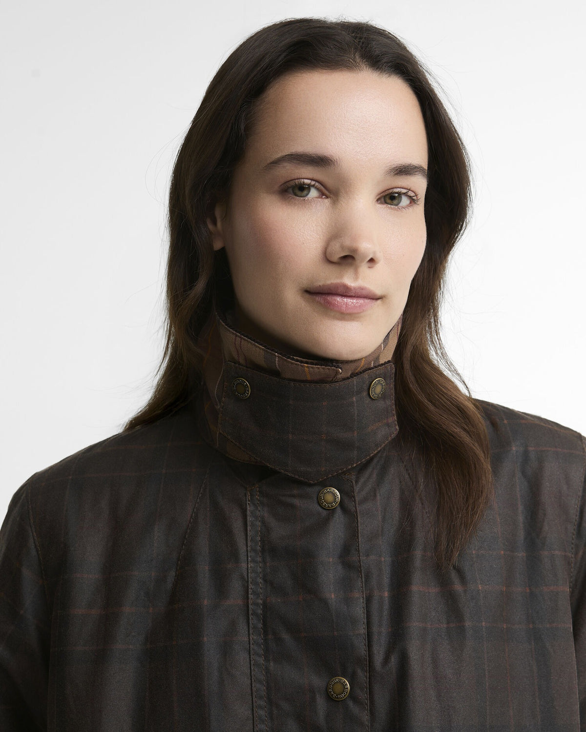 Modern Checked Border Waxed Jacket - Muted Tartan