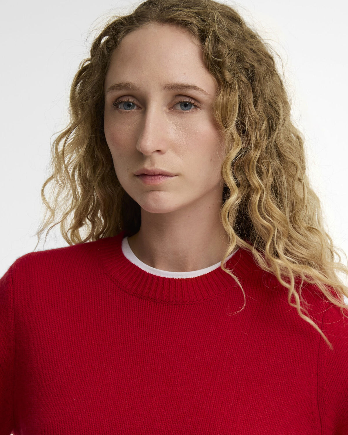 Woodhouse Wool-Cashmere Crew Neck Jumper - Crimson