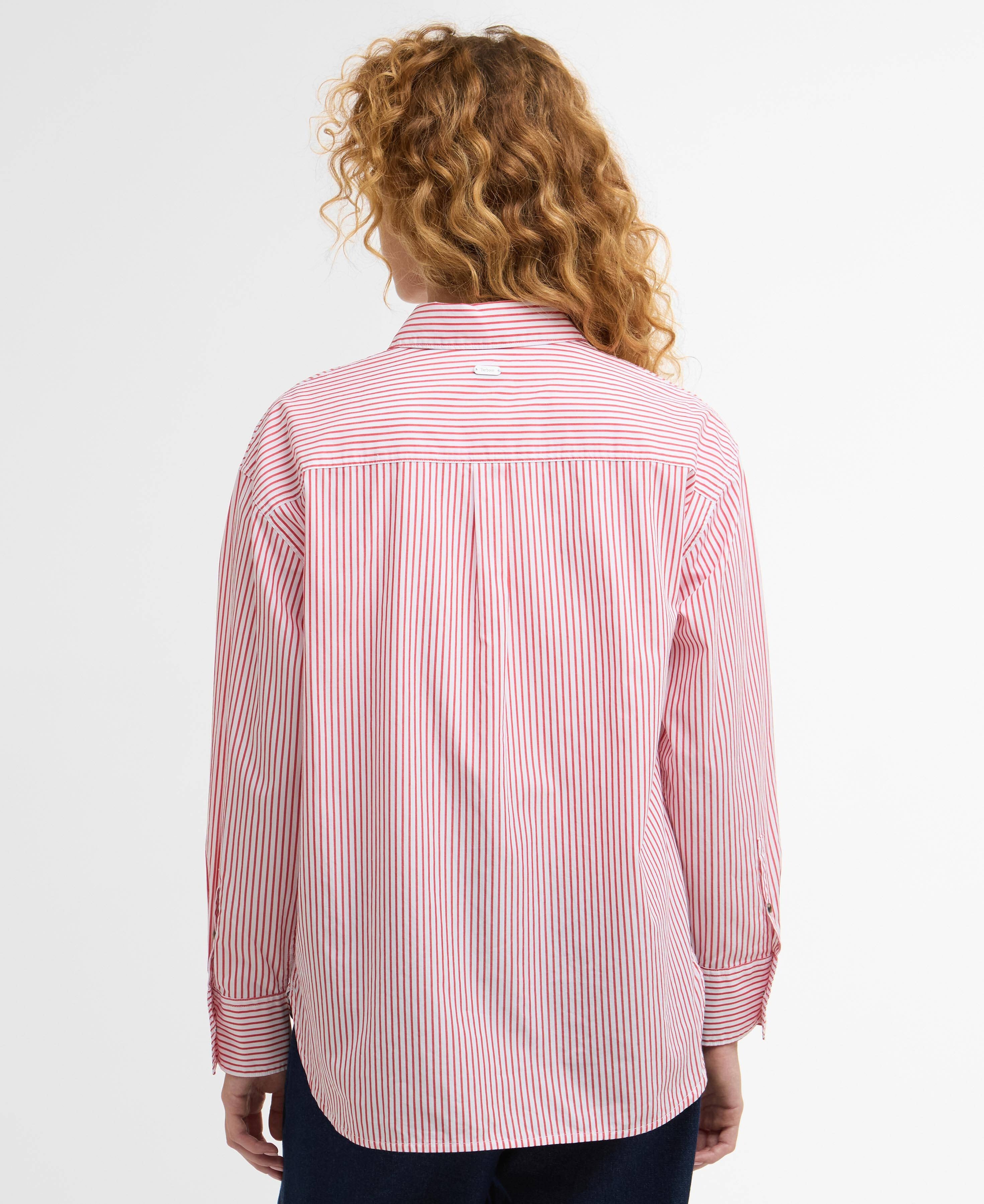 Polly Striped Relaxed Shirt - Poppy Red Stripe