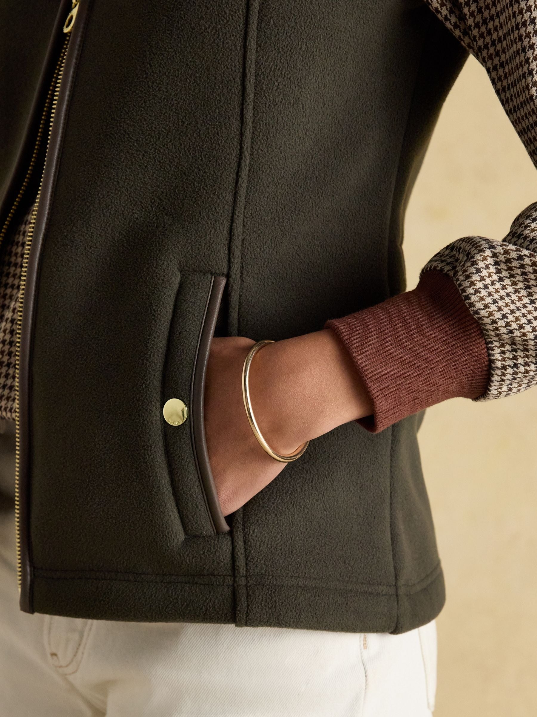 Heritage Khaki Green Regular Fleece Gilet