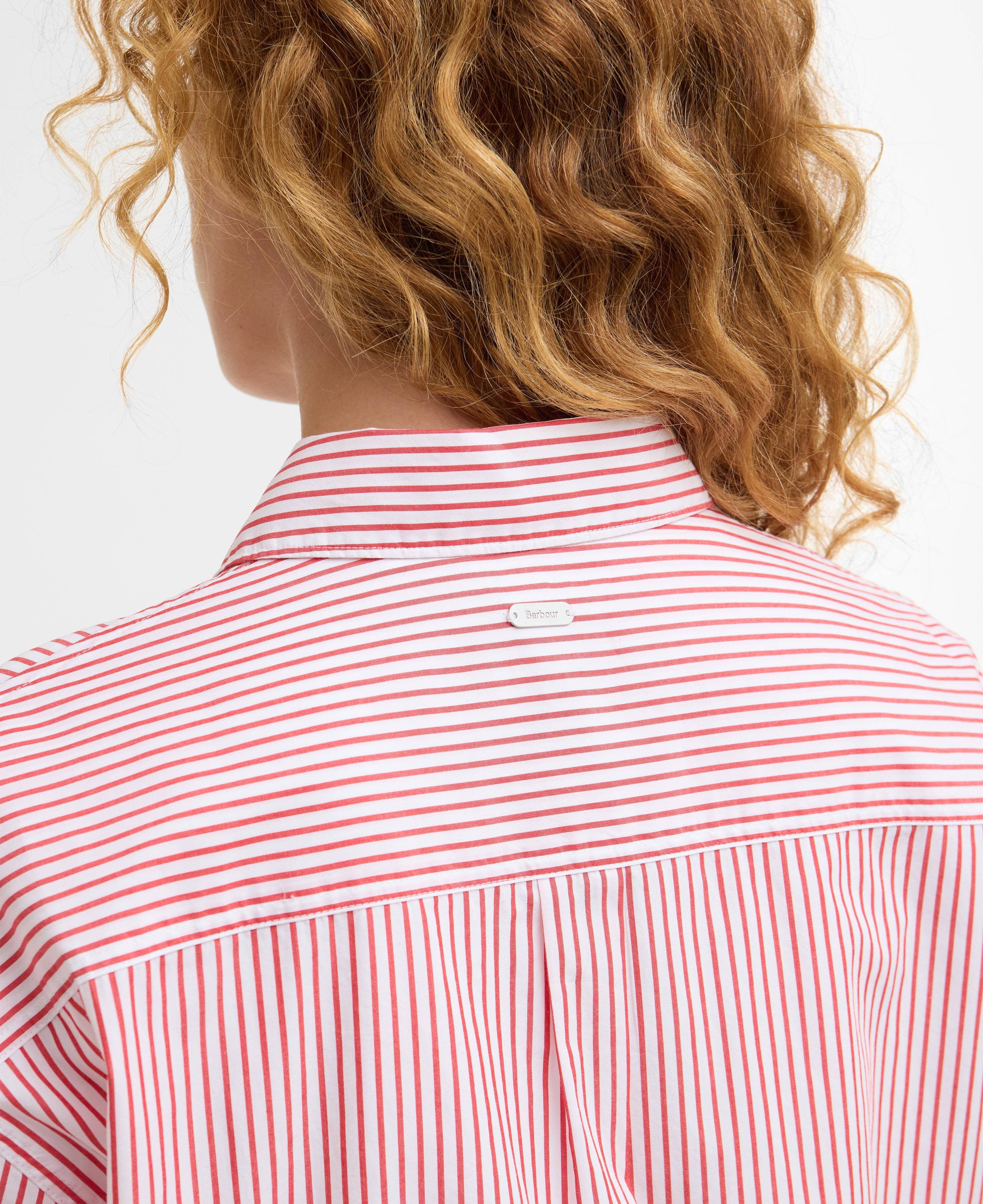 Polly Striped Relaxed Shirt - Poppy Red Stripe