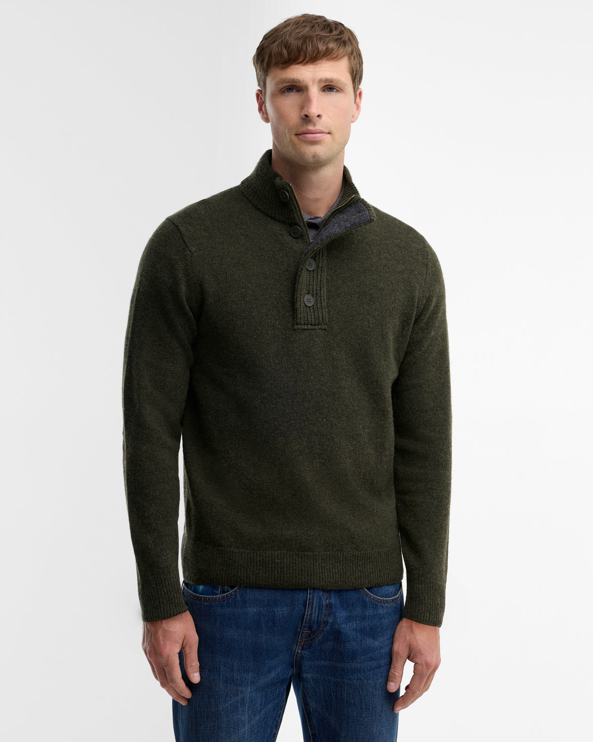 Essential Elbow Patch Jumper - Seaweed
