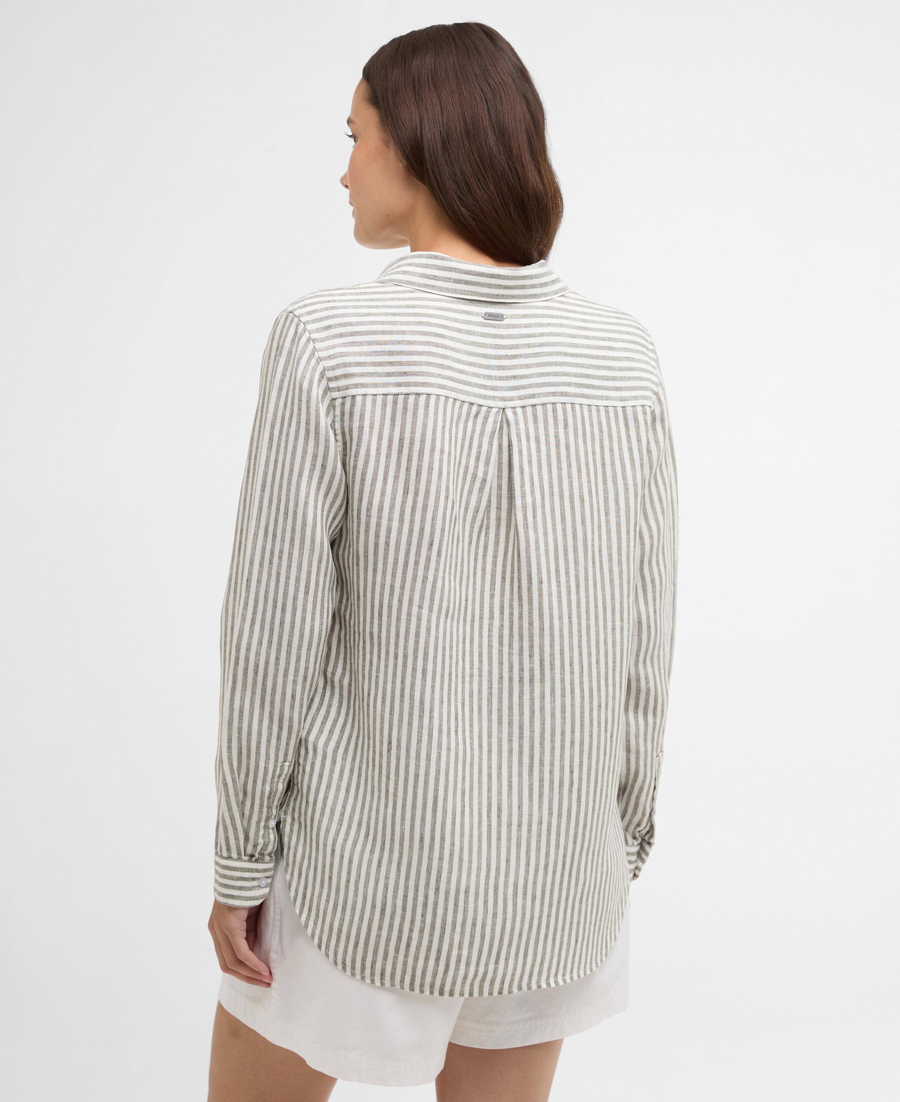 Marine Relaxed Long-Sleeved Shirt - Dusky Khaki Stripe