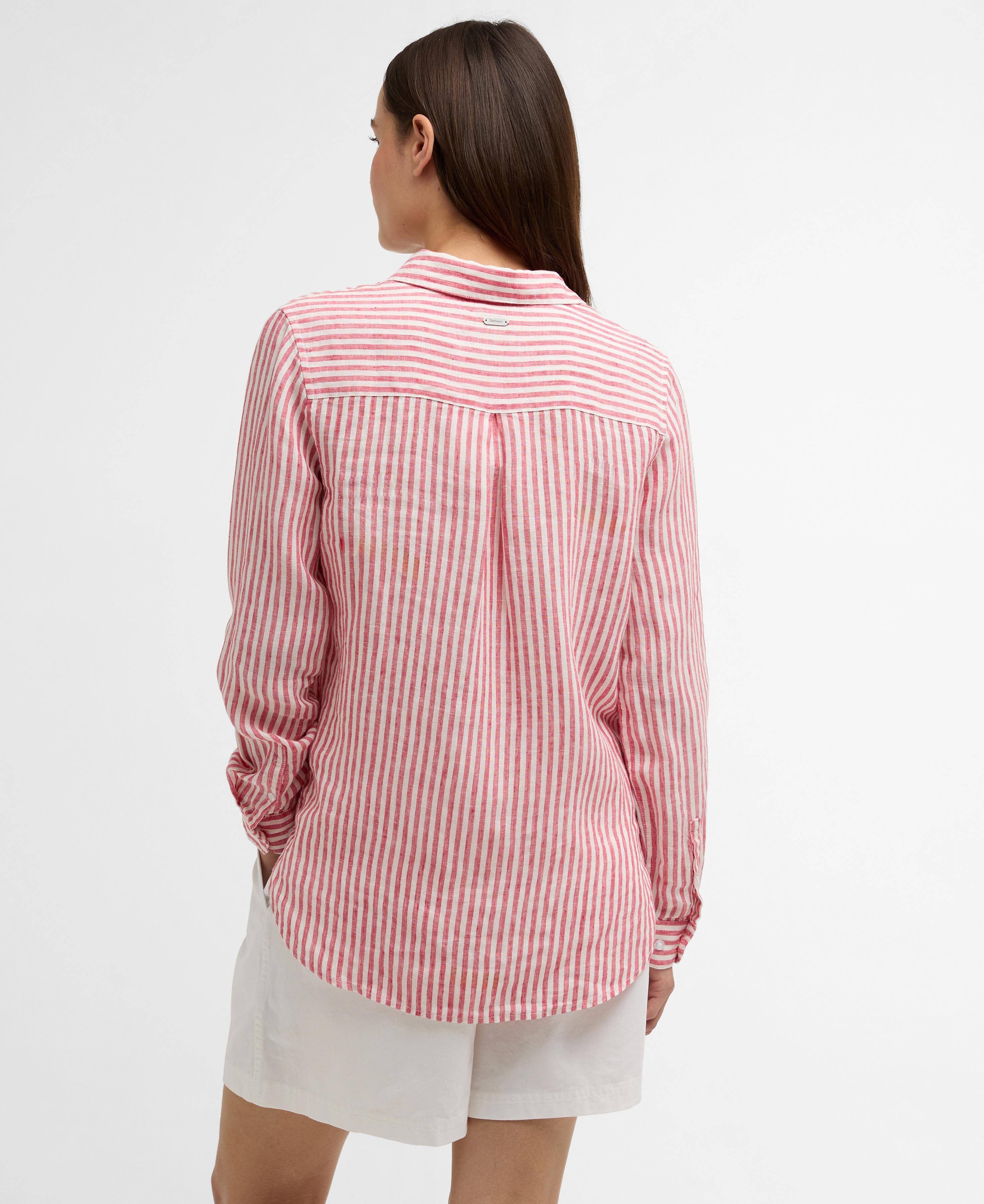 Marine Relaxed Long-Sleeved Shirt - Poppy Red Stripe