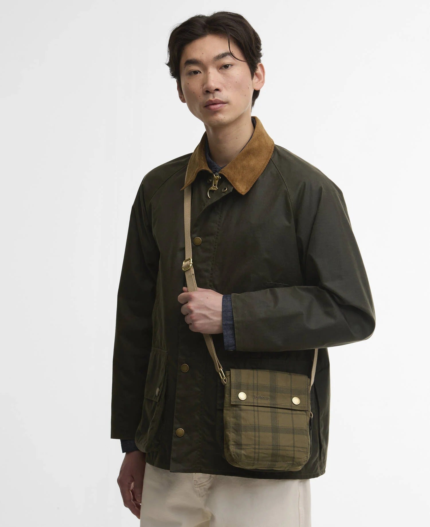 Transport Crossbody Bag - Dusky Green Tartan