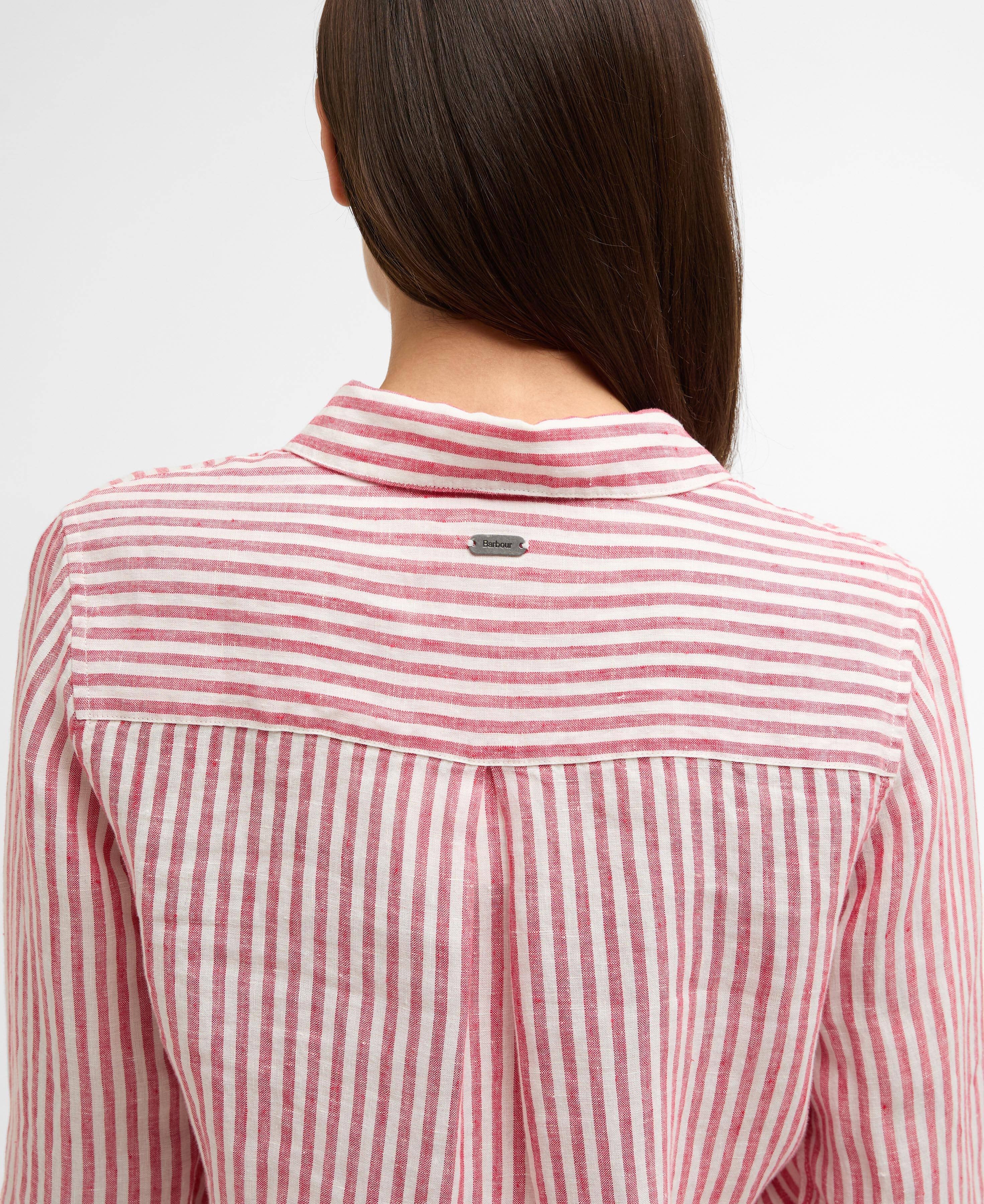 Marine Relaxed Long-Sleeved Shirt - Poppy Red Stripe