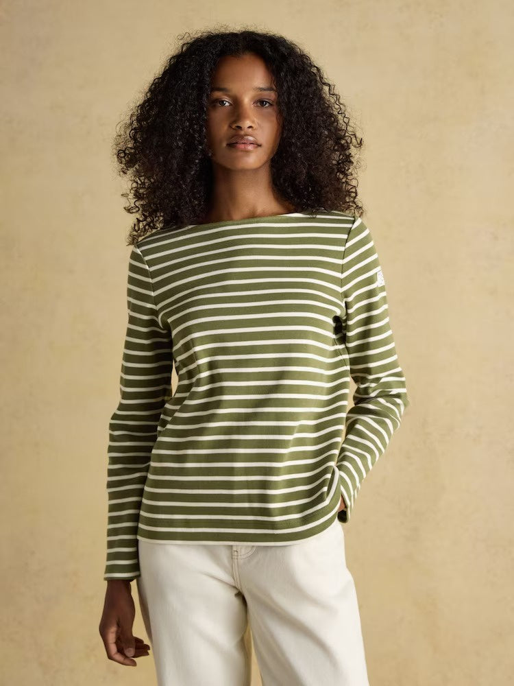 Harbour Green Boat Neck Breton Top