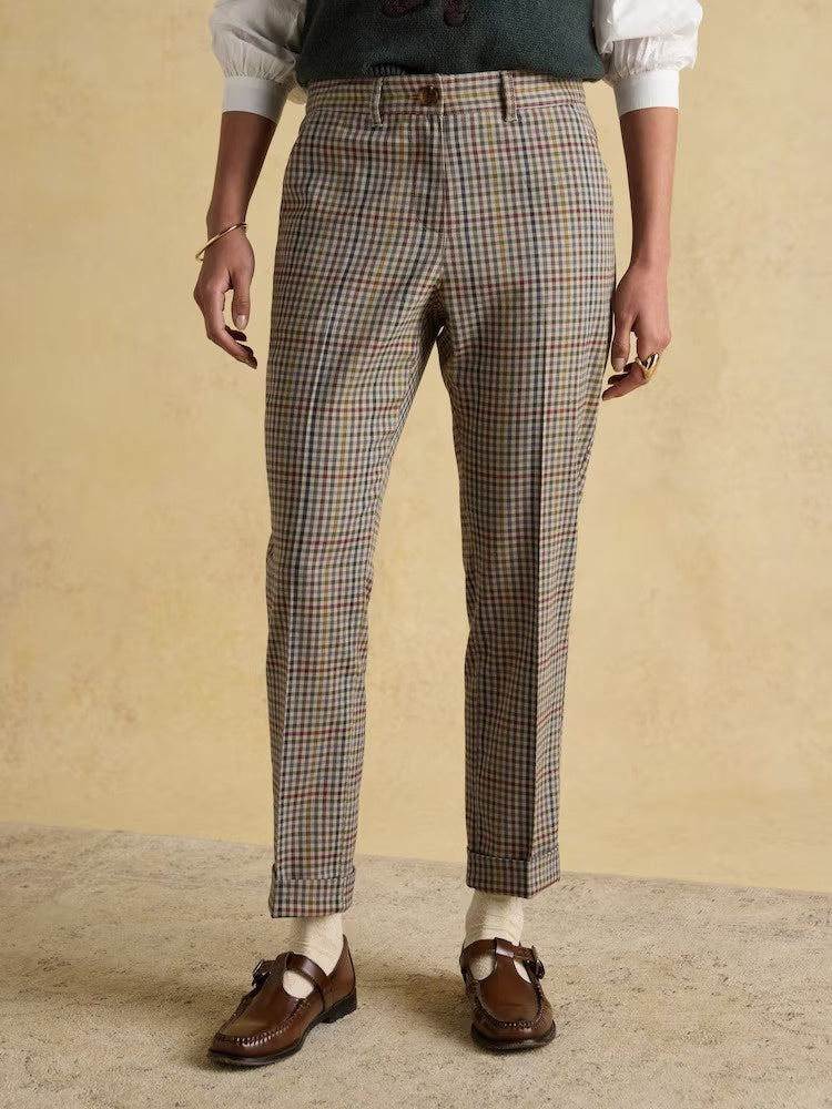 Ada Brown Elton Check Relaxed Trousers