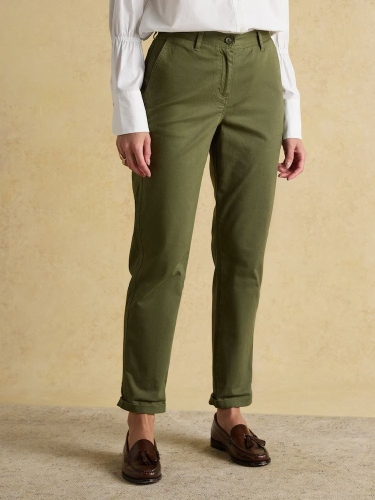 Slim Fit Khaki Green Chino Trousers