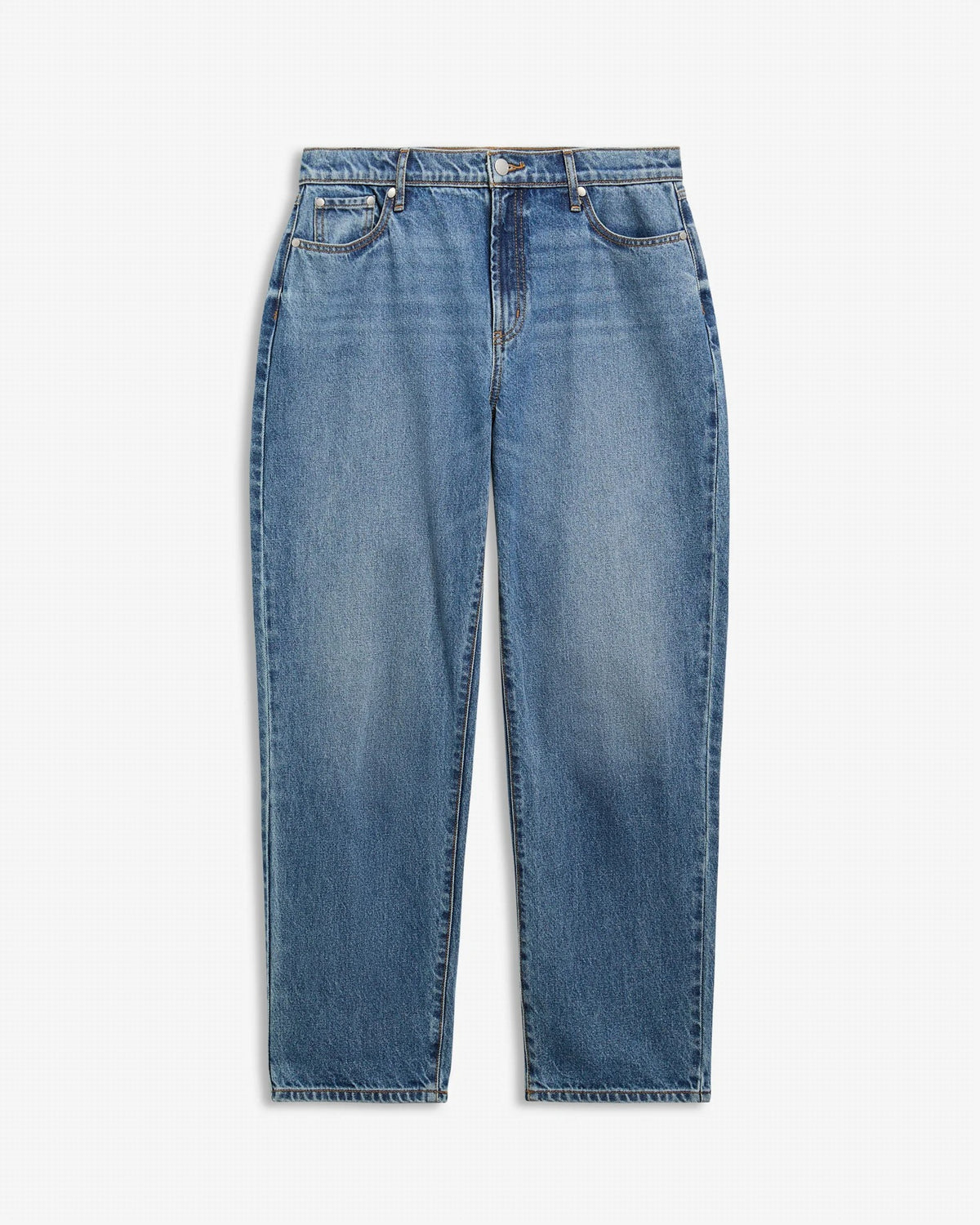 Adalyn High-Rise Straight Jeans - Mid Blue