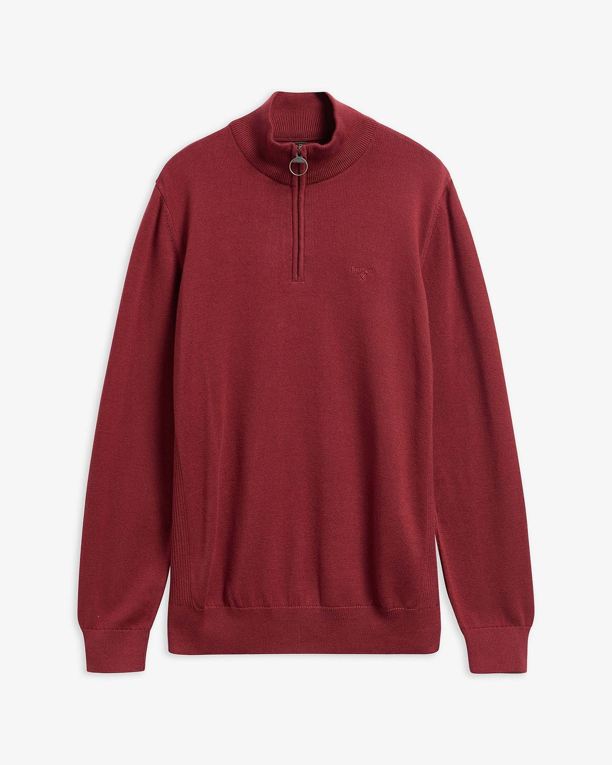 Cotton Quarter-Zip Jumper - Russet