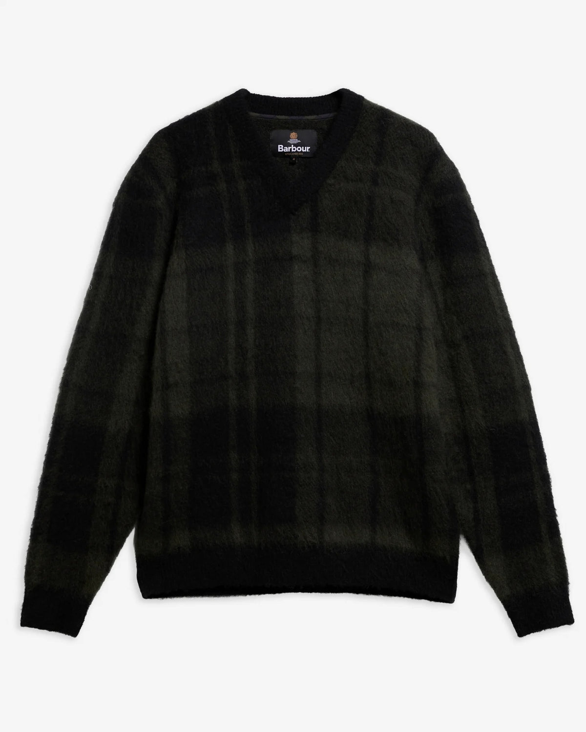 Hunham Tartan V-Neck Jumper - Black