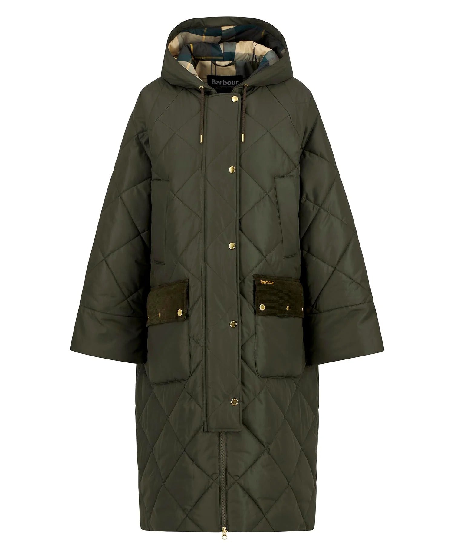 Braidley Quilted Jacket - Olive/Ancient Tartan