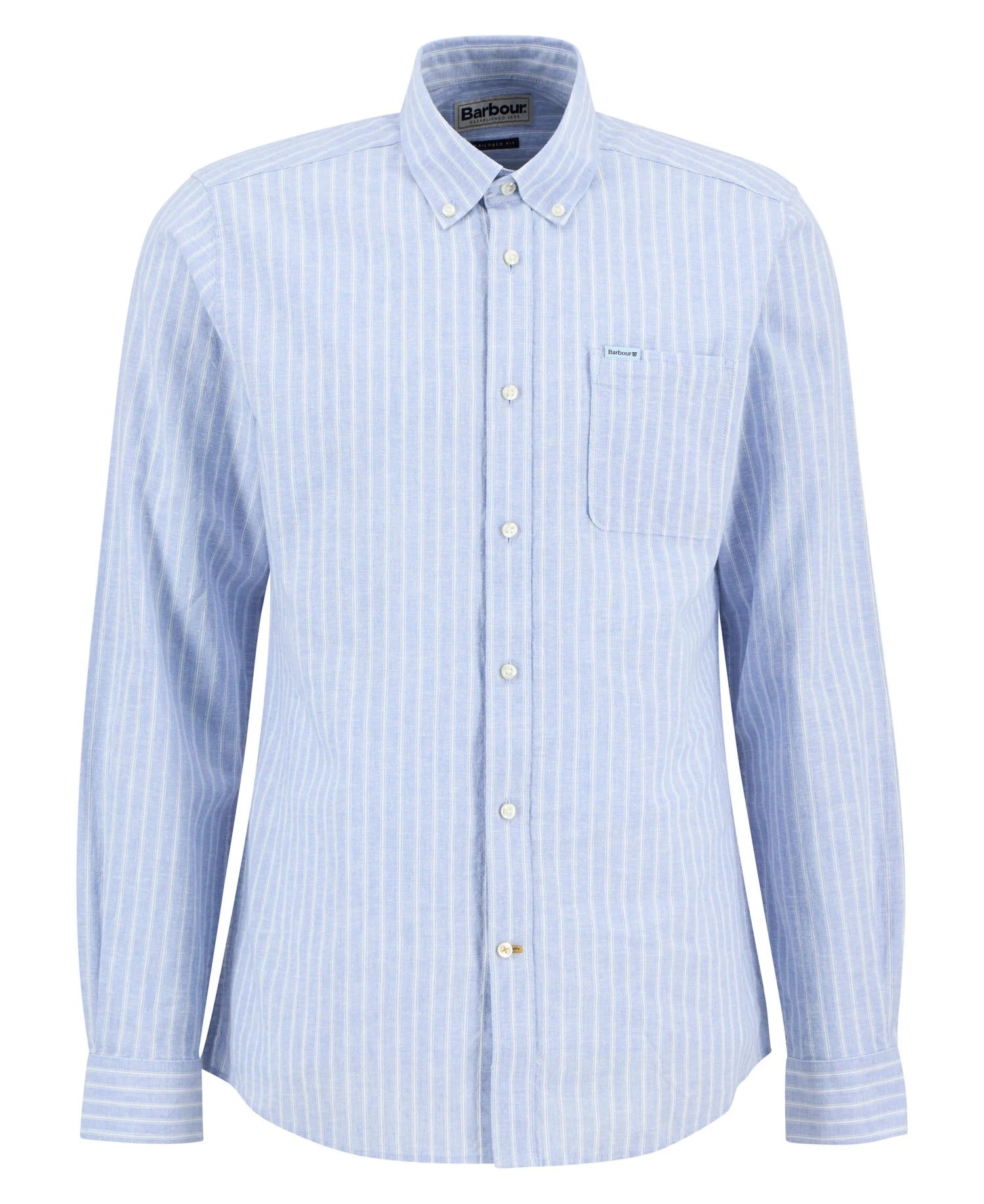 Nelson Striped Long-Sleeved Tailored Shirt - Blue