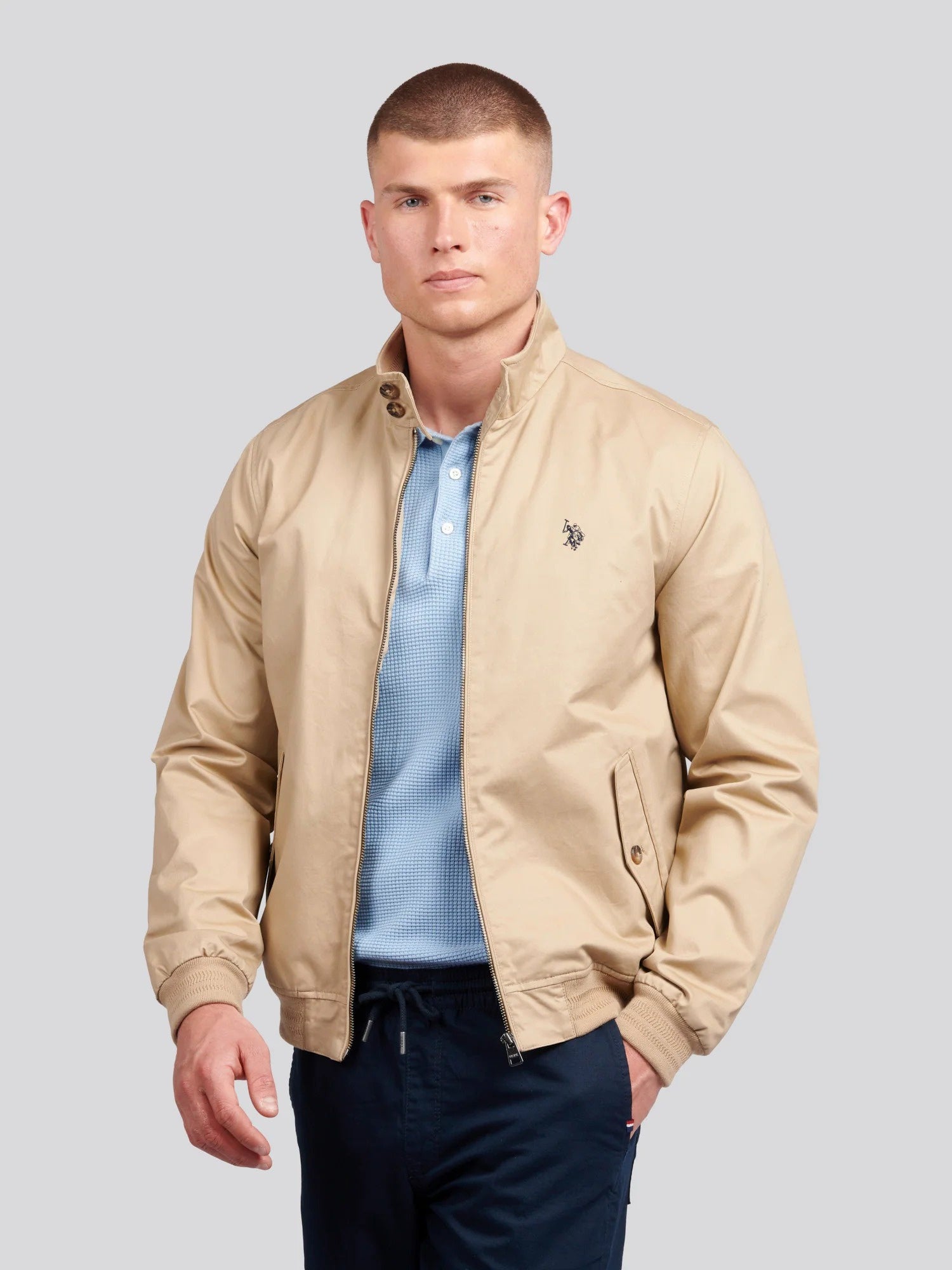 Men's Cotton Twill Harrington Jacket in Cornstalk