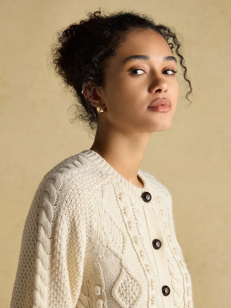 Rafferty Cream Cable Knit Cardigan