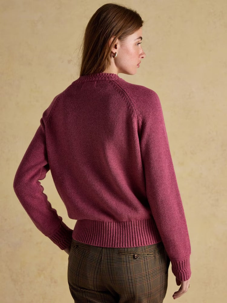 Rutland Pink Intarsia 4x4 Cotton Rich Knitted Jumper