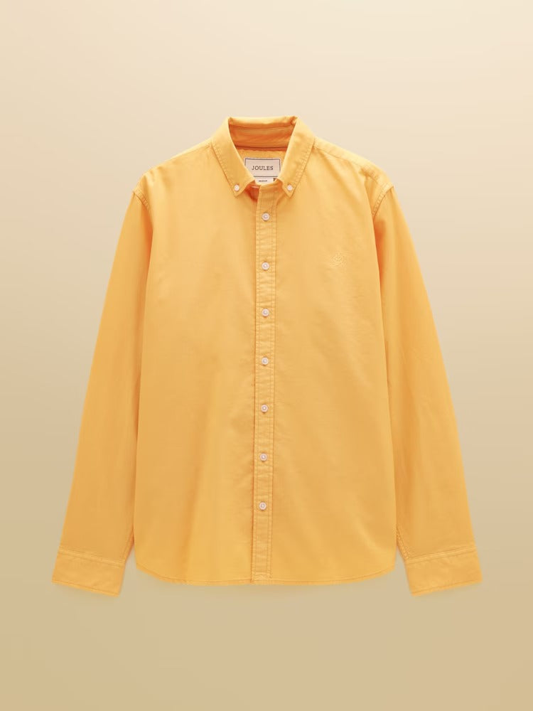 Yellow Garment Dyed Long Sleeve Cotton Shirt