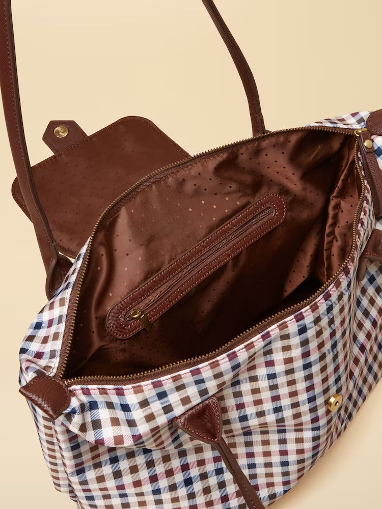 Edie Gingham Tote Shoulder Bag