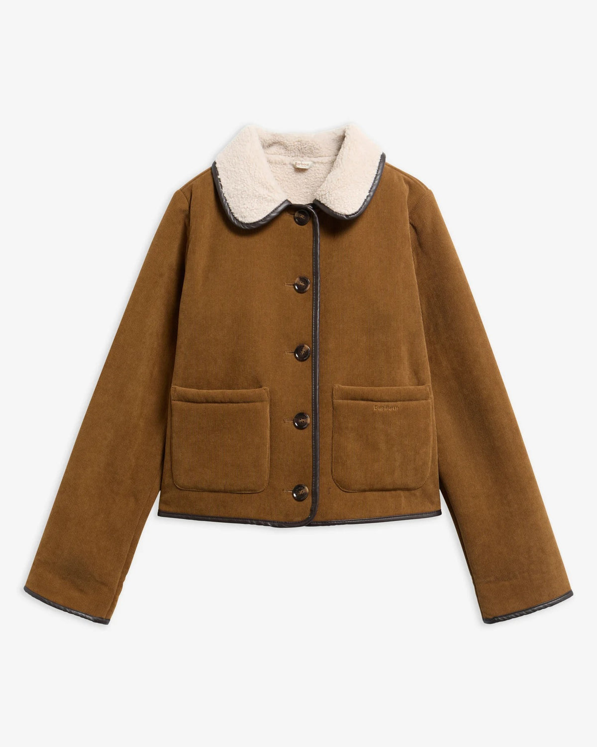 Penny Fleece Cord Jacket - Tan/Ecru