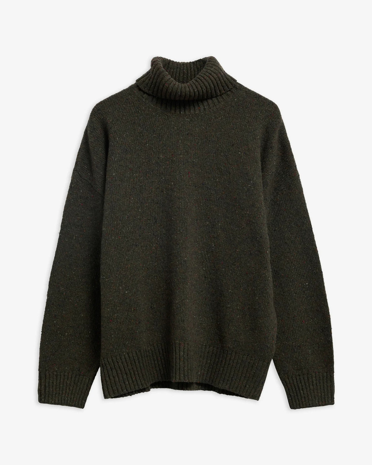 Stanford Fleck Rollneck Wool Jumper - Olive
