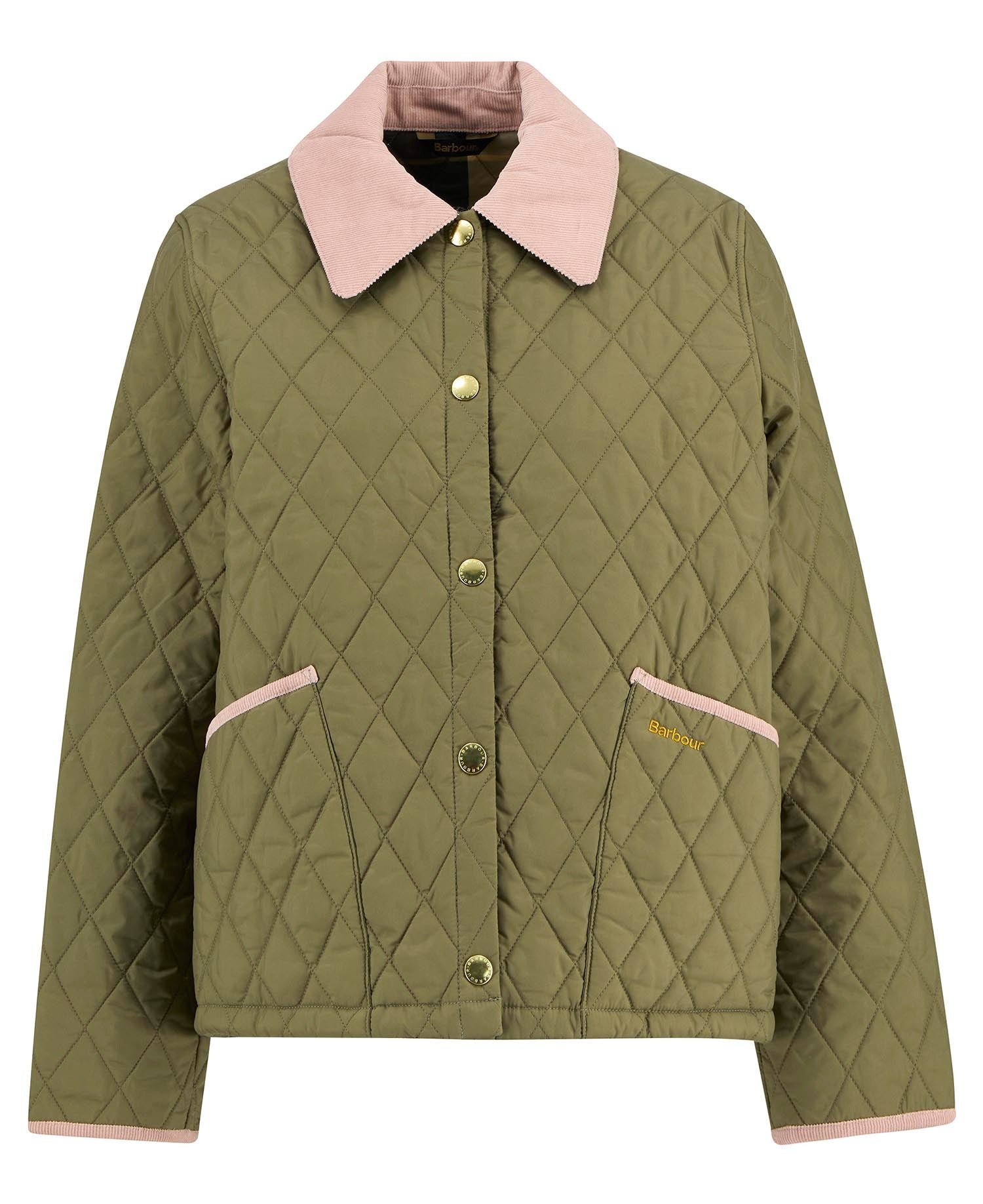 Icons Cropped Liddesdale Quilted Jacket - Bleached Olive/Ancient/Gardenia