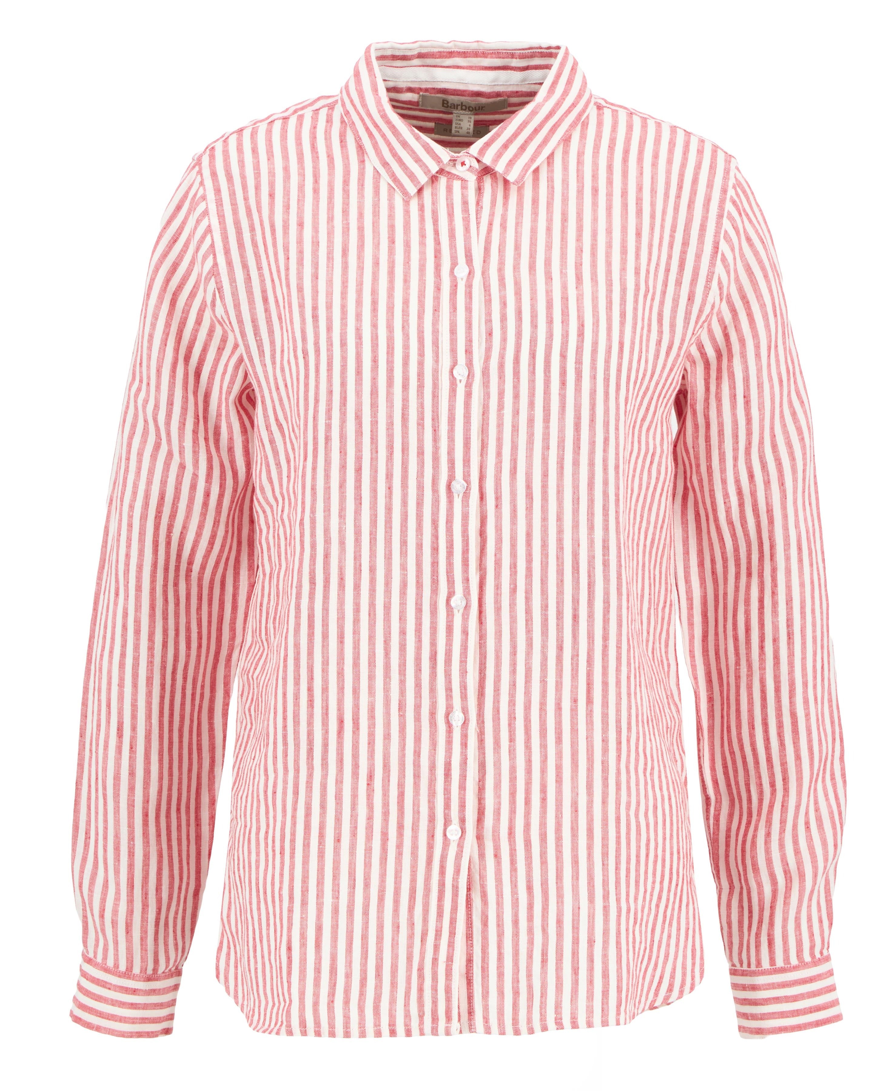 Marine Relaxed Long-Sleeved Shirt - Poppy Red Stripe