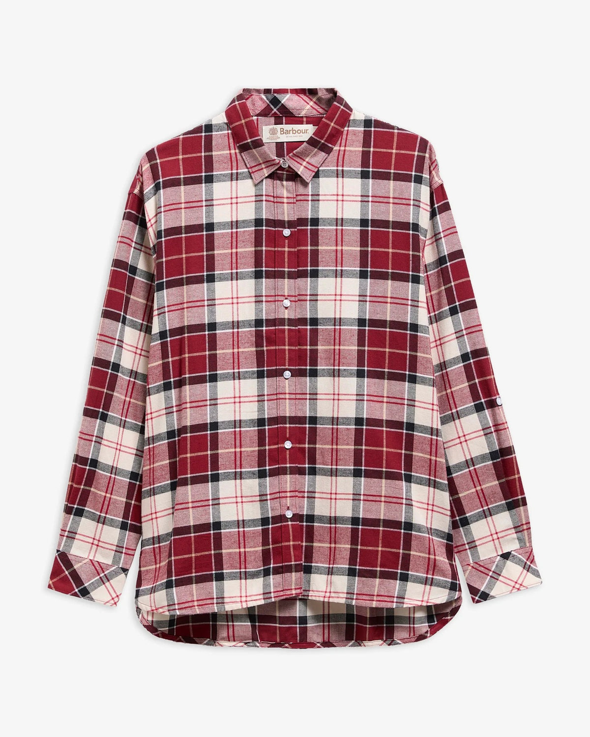 Elishaw Relaxed Long-Sleeved Shirt - Lt Cardinal Tartan