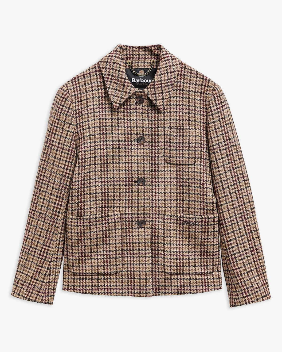Austen Wool Tailored Jacket - Classic Beige Check
