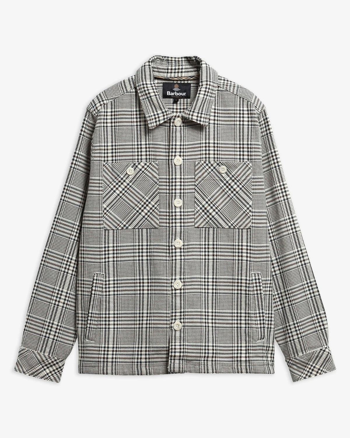 Alderney Houndstooth Overshirt - Whisper White
